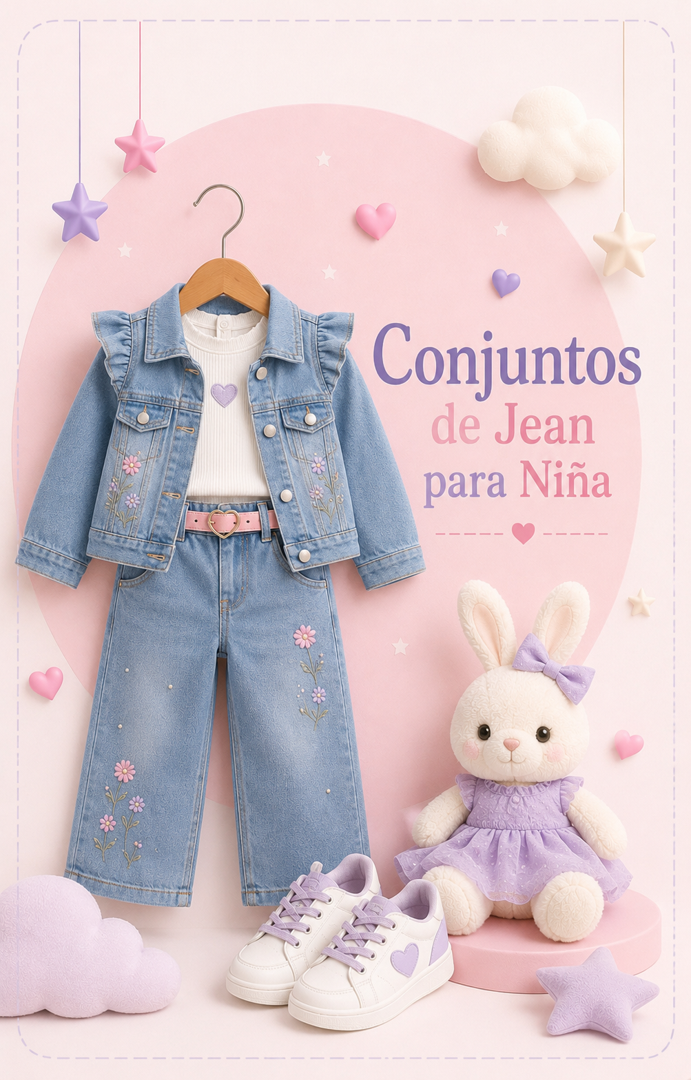 🎀Conjuntos de Jean Bebé Niña