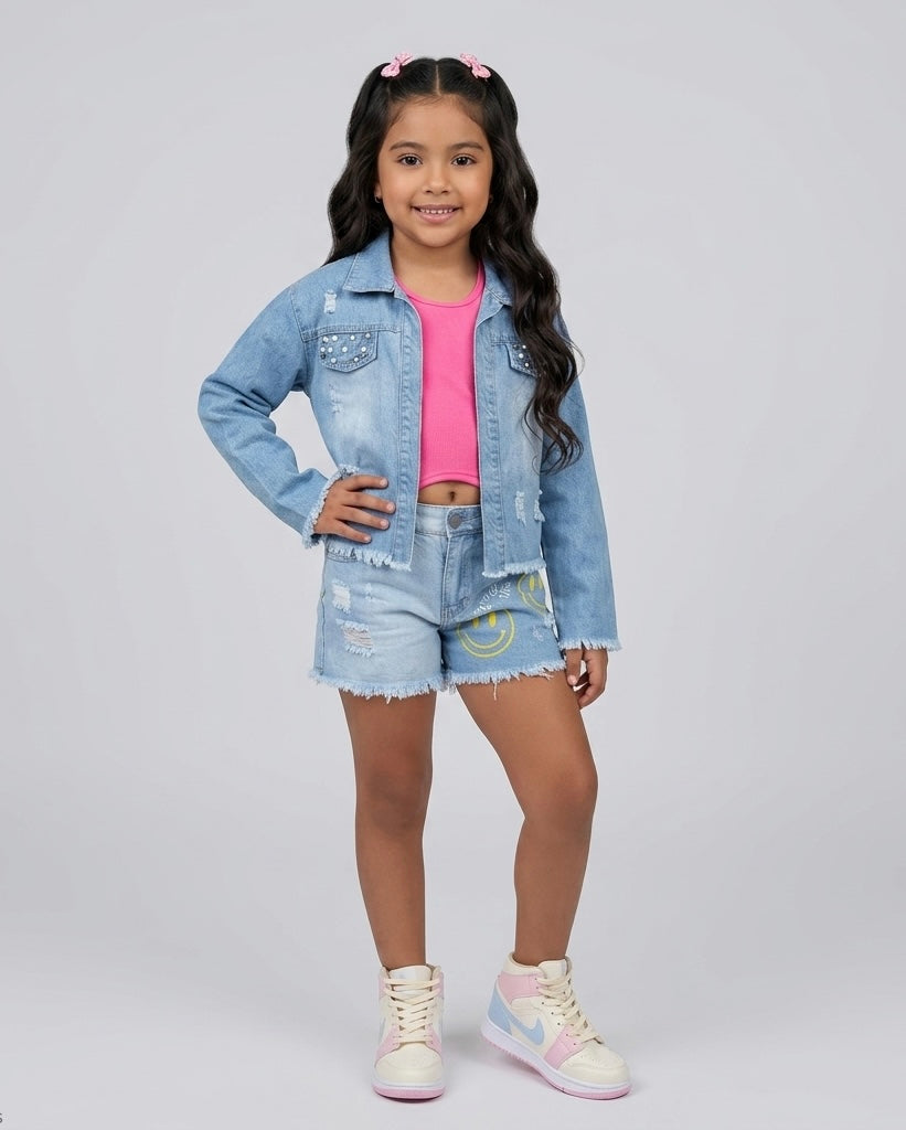 Conjunto de Short con Chaqueta de Jean