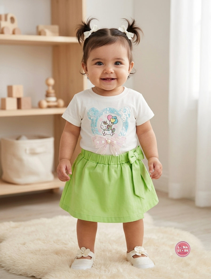 Conjunto de FaldaShort Talla 6/12M, 18/24M