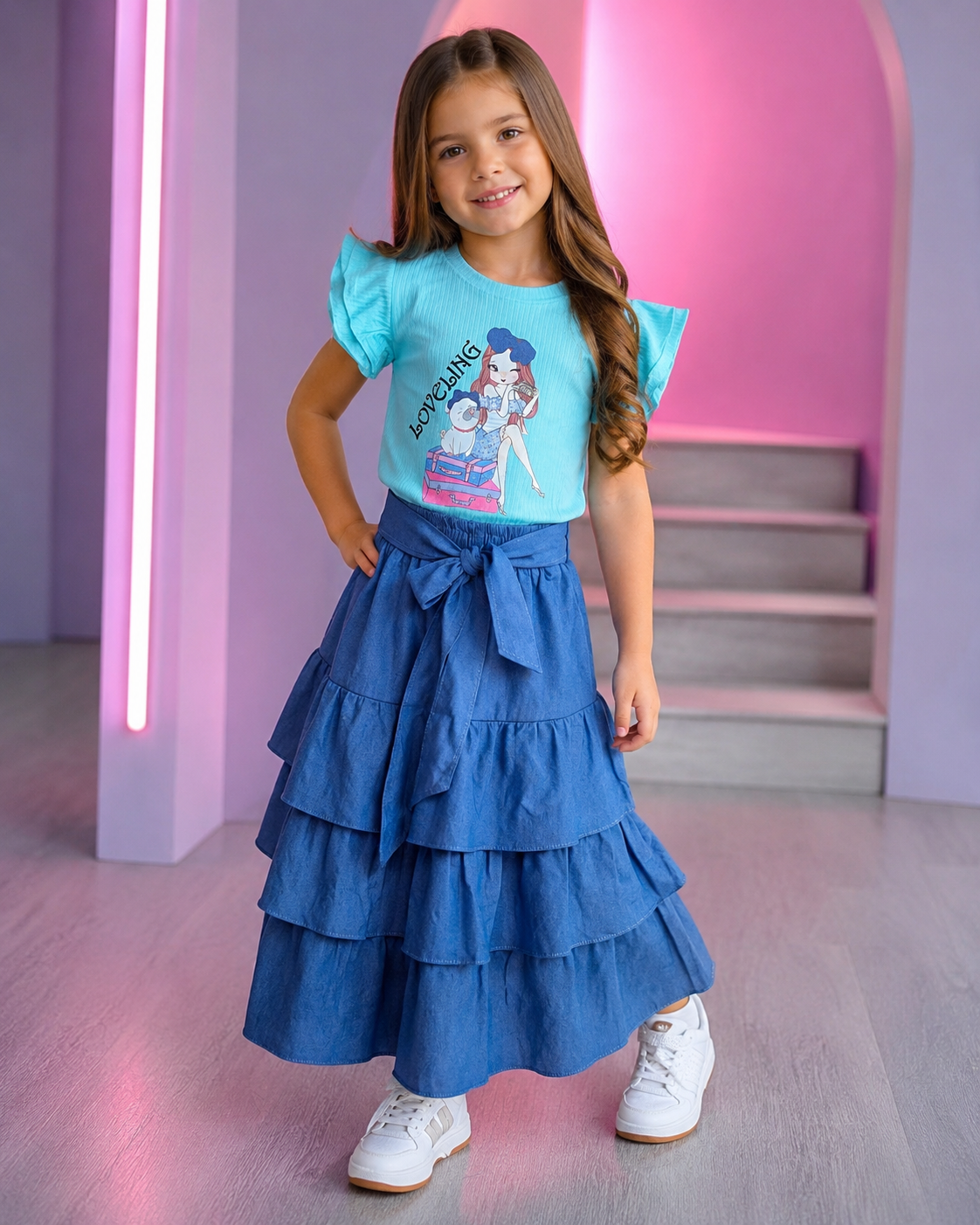 Conjunto de Falda Larga