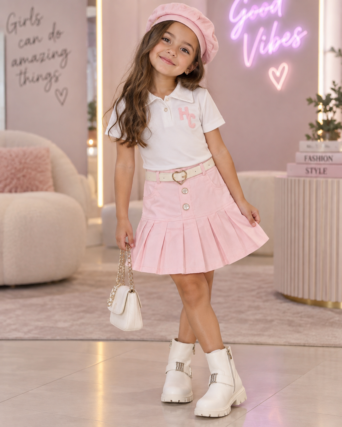 Conjunto de Falda con Boina